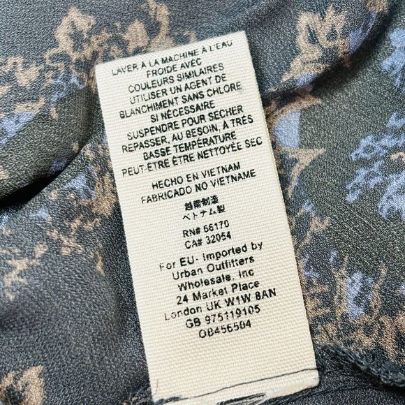 Free People Cowling Around Top SMALL Ballon Sleeve Floral Oversized Drape Boho - Picture 14 of 14